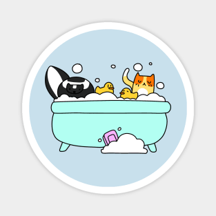 Skunk and Cat Bath Time Magnet